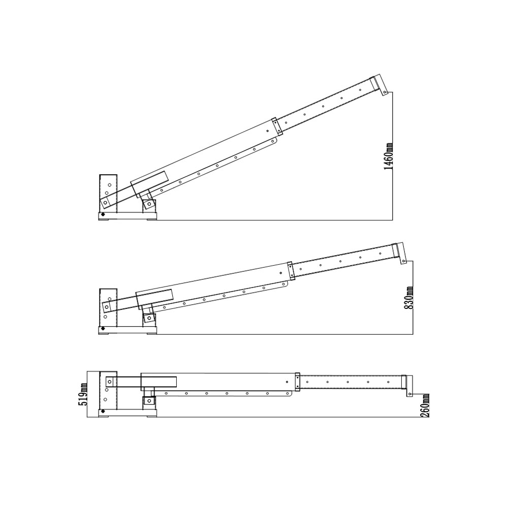 Jib putar hoist yang dapat disesuaikan dipasang di garpu details